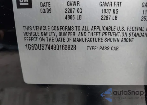 2009 Cadillac Cts Standard z USA, uszkodzony, nr VIN 1G6DU57V490165828